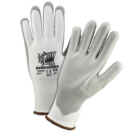 Pip Polyurethane, Gray, Palm & Fingers, 4 Abrasion Level, White, 12 PK 713HGWU/L